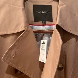 NWT Talbots double breasted trench coat. Lined. Medium